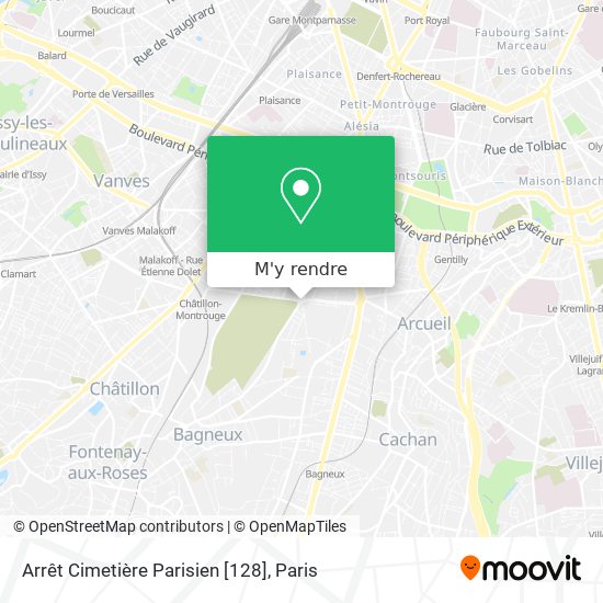 Arrêt Cimetière Parisien [128] plan