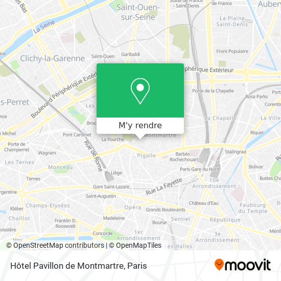 Hôtel Pavillon de Montmartre plan
