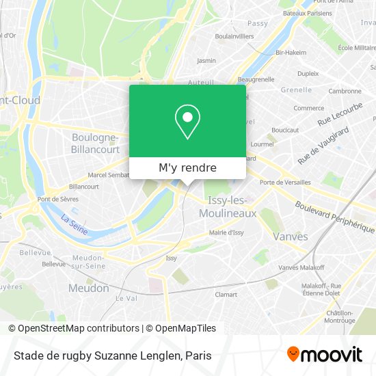 Stade de rugby Suzanne Lenglen plan