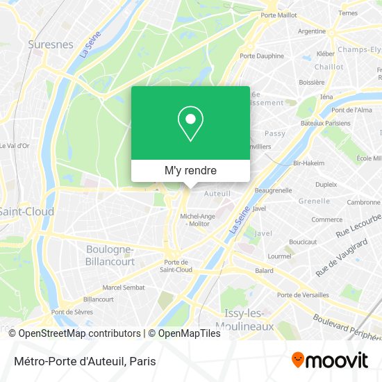 Métro-Porte d'Auteuil plan