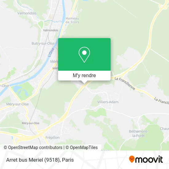 Arret bus Meriel (9518) plan