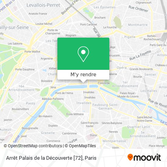 Arrêt Palais de la Découverte [72] plan