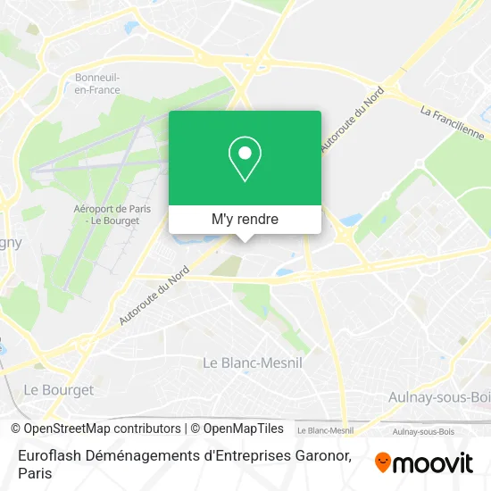 Euroflash Déménagements d'Entreprises Garonor plan