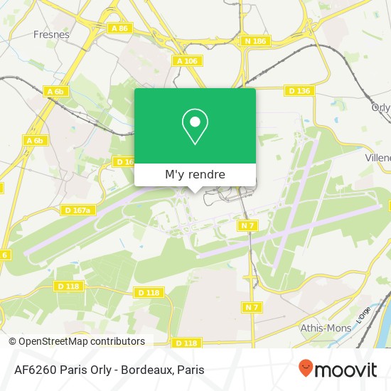 AF6260 Paris Orly - Bordeaux plan