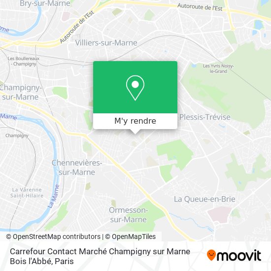 Carrefour Contact Marché Champigny sur Marne Bois l'Abbé plan