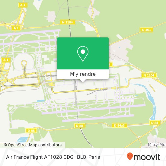 Air France Flight AF1028 CDG–BLQ plan