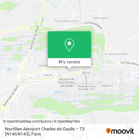 Noctilien Aéroport Charles-de-Gaulle – T3 [N140,N143] plan