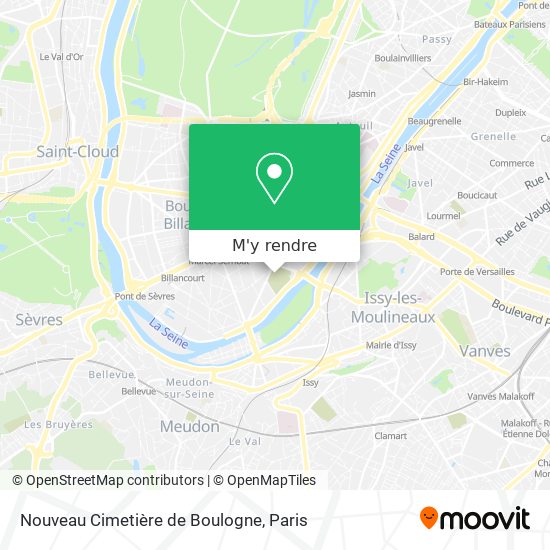 Nouveau Cimetière de Boulogne plan