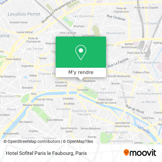 Hotel Sofitel Paris le Faubourg plan