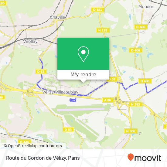 Route du Cordon de Vélizy plan