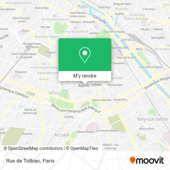 Rue de Tolbiac plan