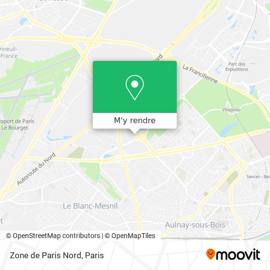 Zone de Paris Nord plan