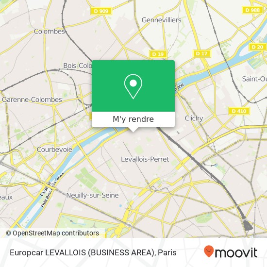 Europcar LEVALLOIS (BUSINESS AREA) plan