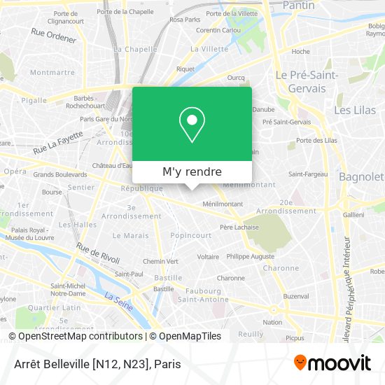 Arrêt Belleville [N12, N23] plan