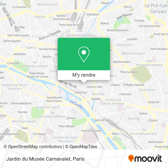 Jardin du Musée Carnavalet plan