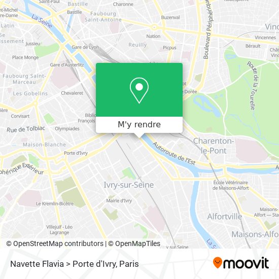 Navette Flavia > Porte d'Ivry plan