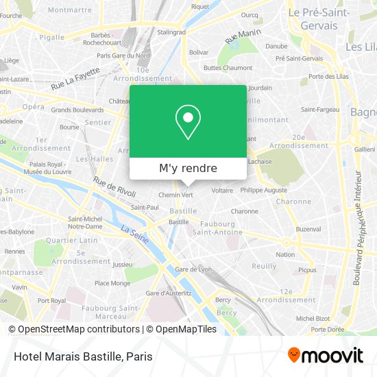 Hotel Marais Bastille plan