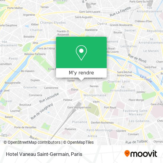 Hotel Vaneau Saint-Germain plan