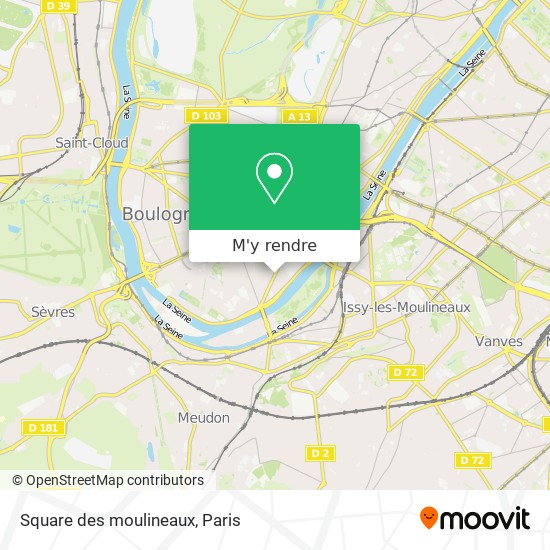 Square des moulineaux plan