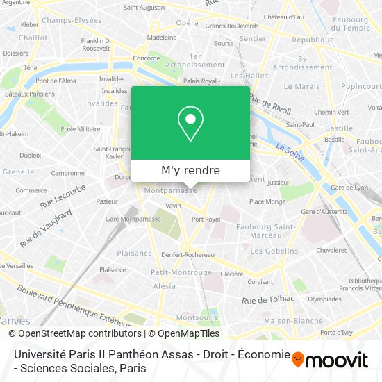 Université Paris II Panthéon Assas - Droit - Économie - Sciences Sociales plan