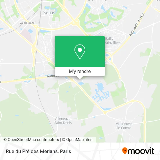 Rue du Pré des Merlans plan