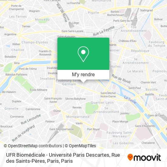UFR Biomédicale - Université Paris Descartes, Rue des Saints-Pères, Paris plan