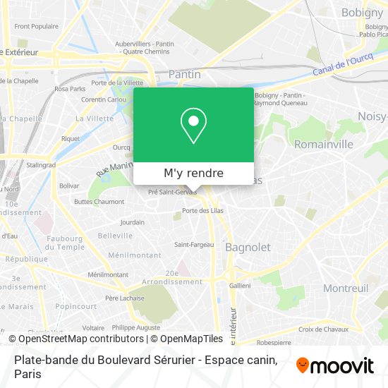 Plate-bande du Boulevard Sérurier - Espace canin plan