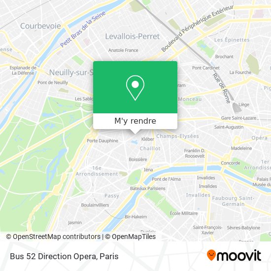 Bus 52 Direction Opera plan