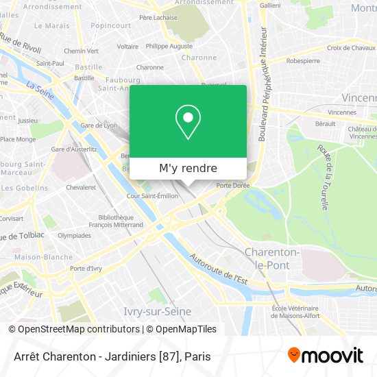 Arrêt Charenton - Jardiniers [87] plan