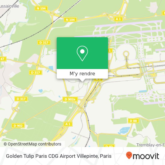 Golden Tulip Paris CDG Airport Villepinte plan