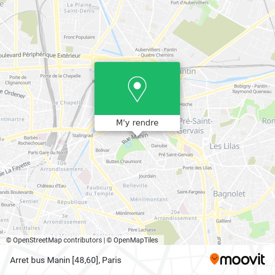 Arret bus Manin [48,60] plan