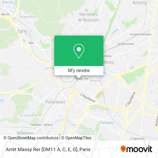 Arrêt Massy Rer [DM11 A, C, E, G] plan
