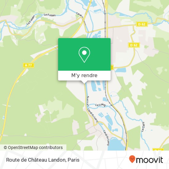 Route de Château Landon plan