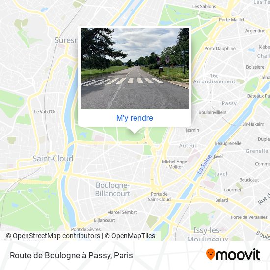 Route de Boulogne à Passy plan