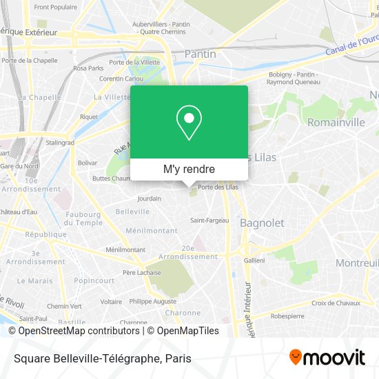 Square Belleville-Télégraphe plan