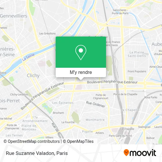 Rue Suzanne Valadon plan