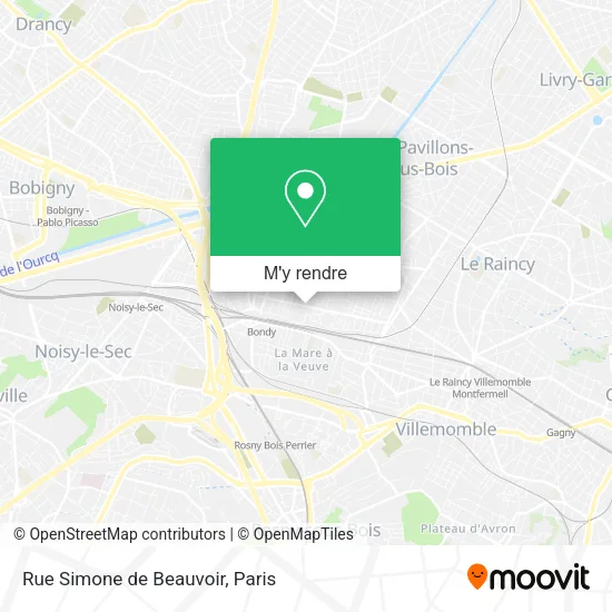 Rue Simone de Beauvoir plan