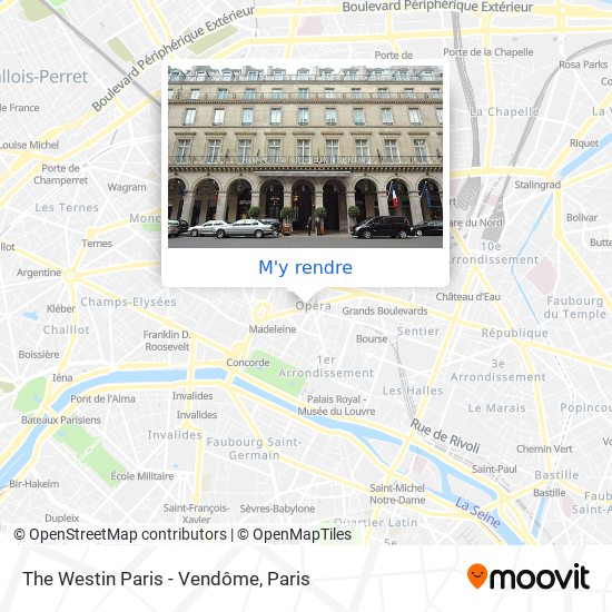 The Westin Paris - Vendôme plan