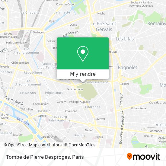 Tombe de Pierre Desproges plan