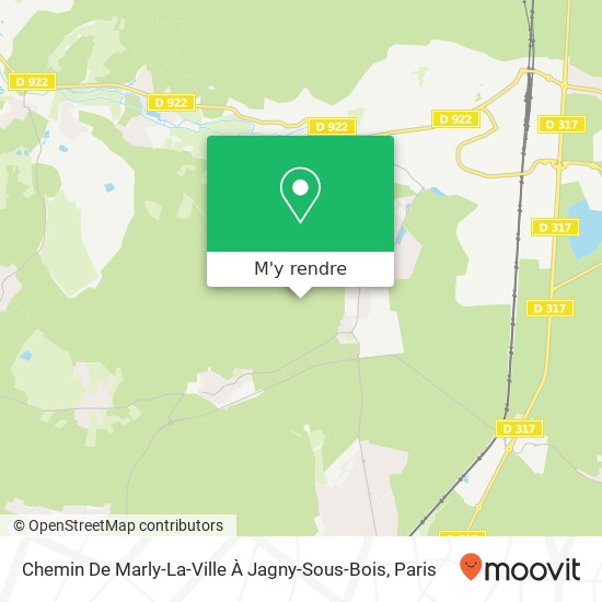 Chemin De Marly-La-Ville À Jagny-Sous-Bois plan