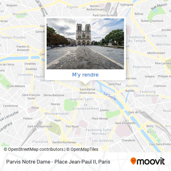 Parvis Notre Dame - Place Jean-Paul II plan