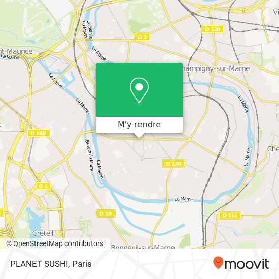 PLANET SUSHI, 2 Rue Baratte-Cholet 94100 Saint-Maur-des-Fossés plan