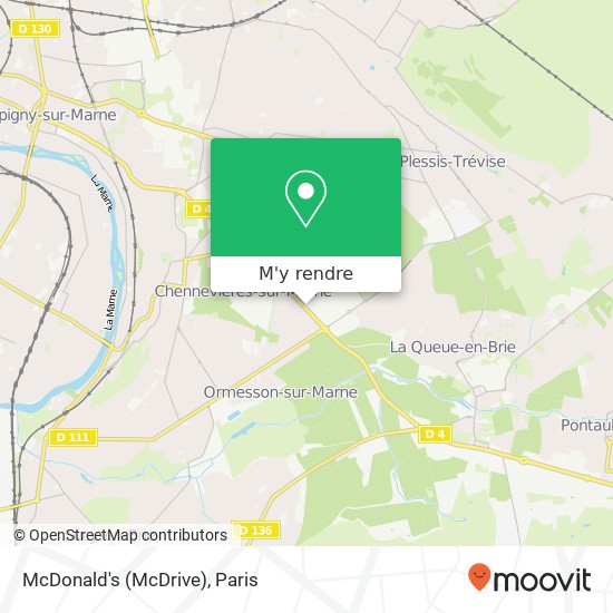 McDonald's (McDrive), Route de Provins 94490 Ormesson-sur-Marne plan