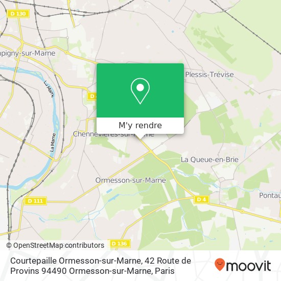 Courtepaille Ormesson-sur-Marne, 42 Route de Provins 94490 Ormesson-sur-Marne plan