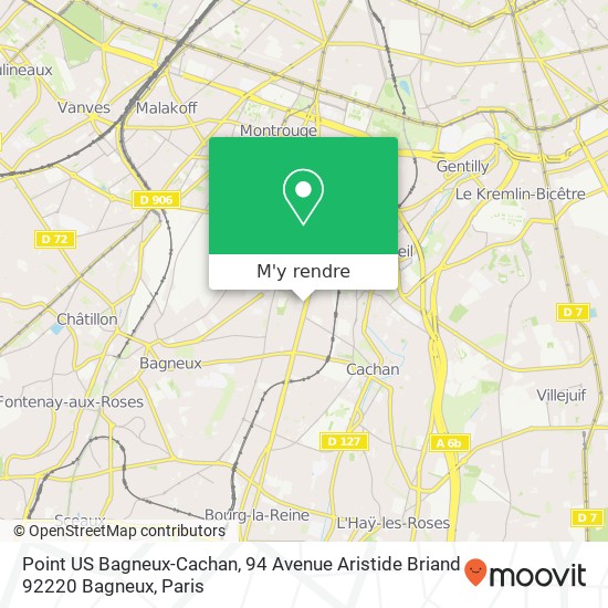 Point US Bagneux-Cachan, 94 Avenue Aristide Briand 92220 Bagneux plan