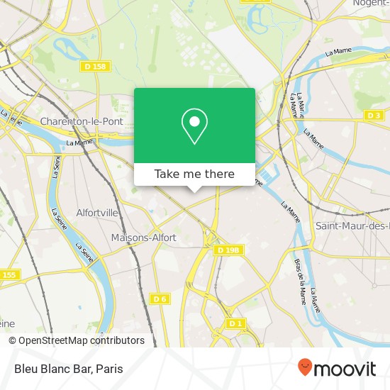 Bleu Blanc Bar, 40 Avenue Georges Clemenceau 94700 Maisons-Alfort plan