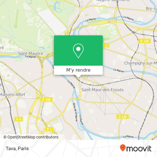 Tava, 26B Rue du Pont de Créteil 94100 Saint-Maur-des-Fossés plan