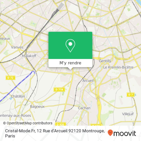 Cristal-Mode.Fr, 12 Rue d'Arcueil 92120 Montrouge plan