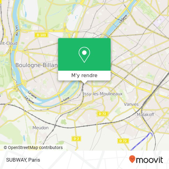 SUBWAY, 35 Rue Camille Desmoulins 92130 Issy-les-Moulineaux plan