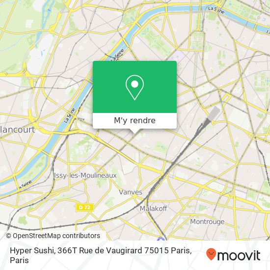 Hyper Sushi, 366T Rue de Vaugirard 75015 Paris plan